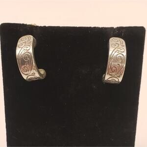 Brighton Silver plated‎ etched earrings vintage